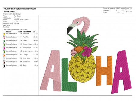 Instant download machine embroidery pineapple summer