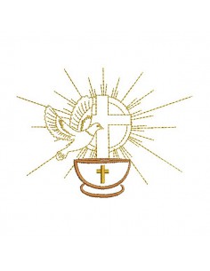 Motif de broderie machine colombe baptême
