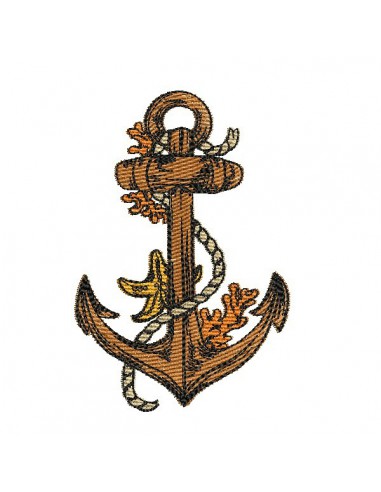 Instant download machine embroidery design Marine anchor