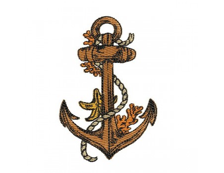 Instant download machine embroidery design Marine anchor