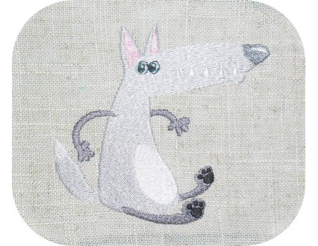 motif de broderie machine loup assis