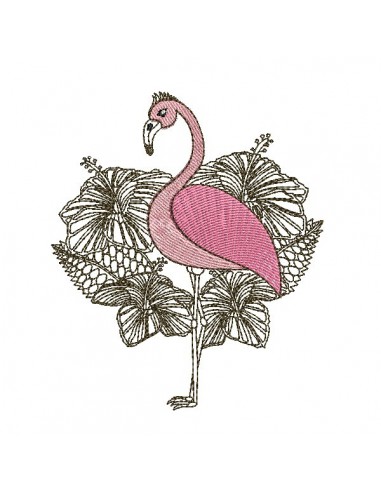 Instant download machine embroidery design flamingo buoy