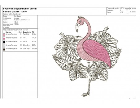 Instant download machine embroidery design flamingo buoy