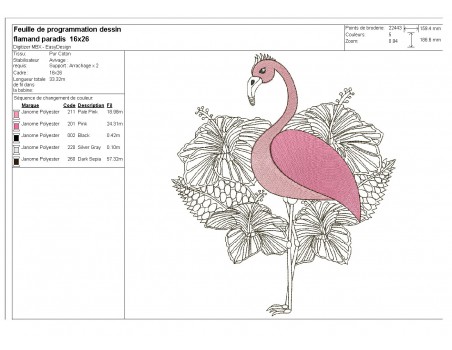 Instant download machine embroidery design flamingo buoy