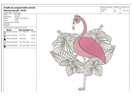 Instant download machine embroidery design flamingo buoy