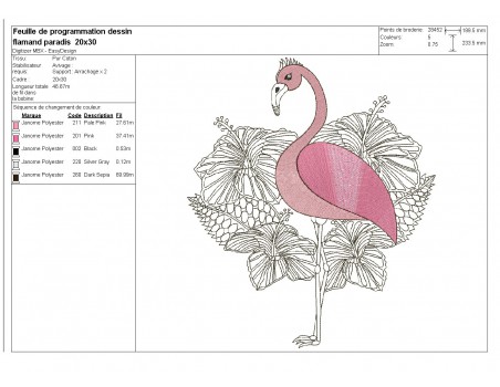 Instant download machine embroidery design flamingo buoy