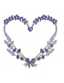 Instant download machine embroidery  lavender heart