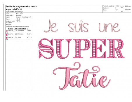 Motif de broderie super tatie