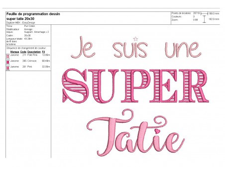 Motif de broderie super tatie