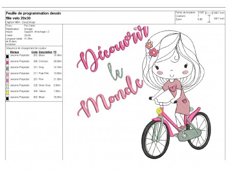 Instant download machine embroidery design girl book