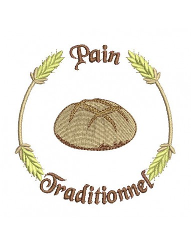 Motif de broderie machine  boule de pain traditionnel