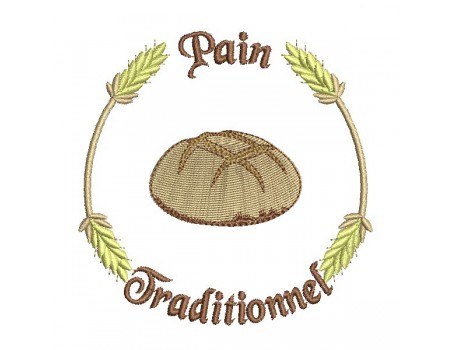 Motif de broderie machine  boule de pain traditionnel