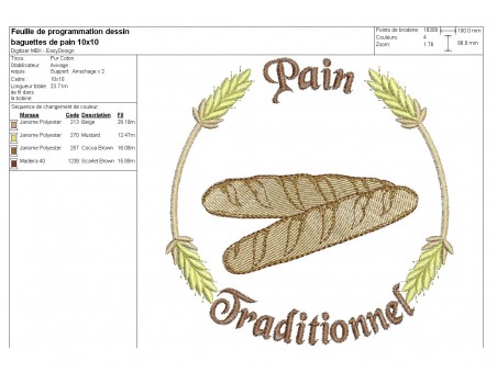 Instant download machine embroidery bread