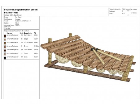 motif de broderie machine balafon