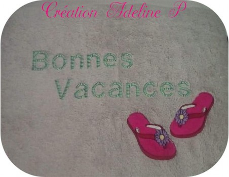 Motif de broderie tongs marguerite