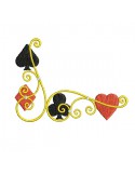 Instant download machine embroidery design corner card game