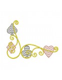 Instant download machine embroidery design corner card game mylar