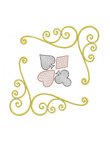 Instant download machine embroidery design corner card game