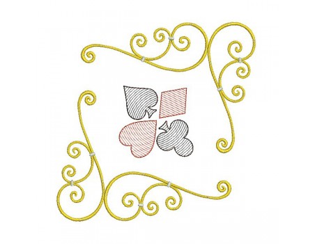 Instant download machine embroidery design corner card game