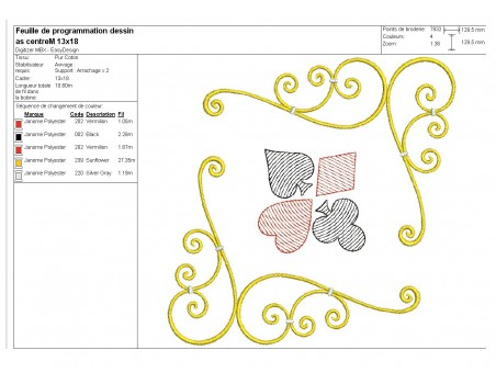 Instant download machine embroidery design corner card game