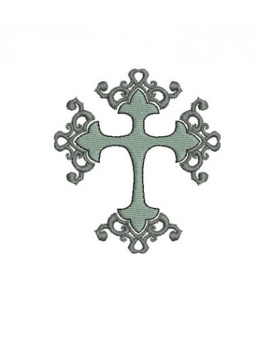 Motif de broderie croix volute