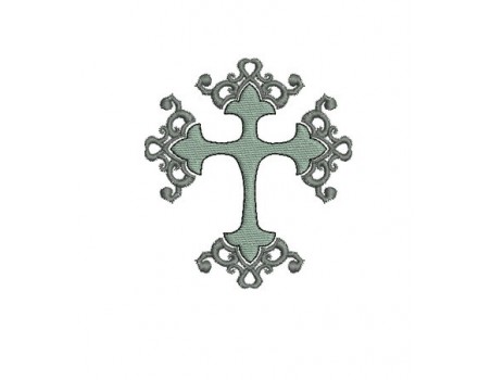 Motif de broderie croix volute