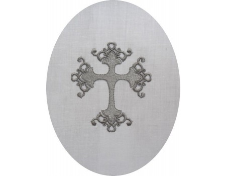 Motif de broderie croix volute