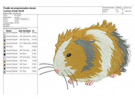 embroidery design guinea pig