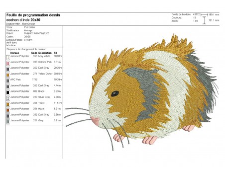 embroidery design guinea pig