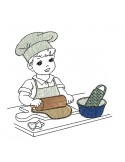 Instant download machine embroidery design vintage pastry boy