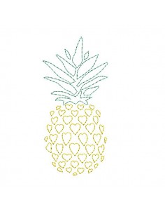 Instant download machine embroidery design pineapple heart