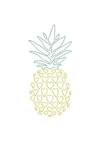 Instant download machine embroidery design pineapple heart