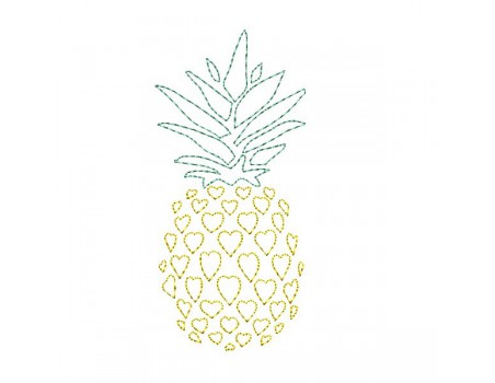 Instant download machine embroidery design pineapple heart