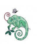 Motif de broderie machine Caméléon