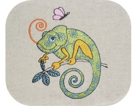 Motif de broderie machine Caméléon