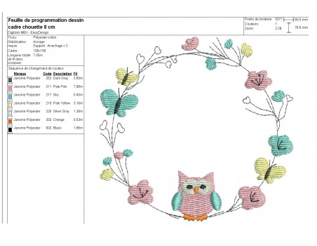 Embroidery design  spring frame