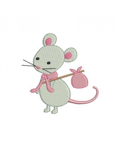 Motif de broderie souris blanche