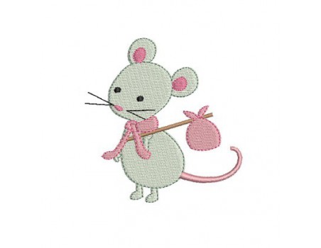 Motif de broderie souris blanche