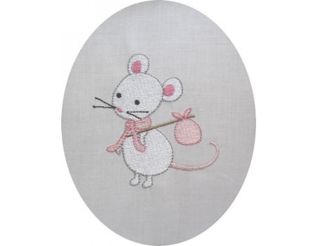 Motif de broderie souris blanche