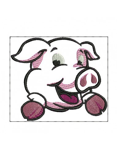 Motif de broderie  machine cochon appliqué