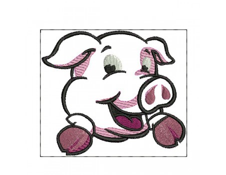 Motif de broderie  machine cochon appliqué