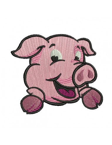 embroidery design applique pig