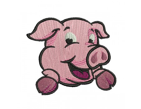 embroidery design applique pig