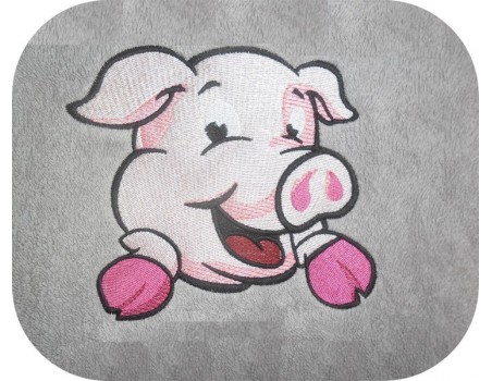 embroidery design applique pig