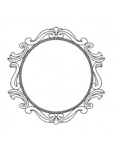 Embroidery design oval frame