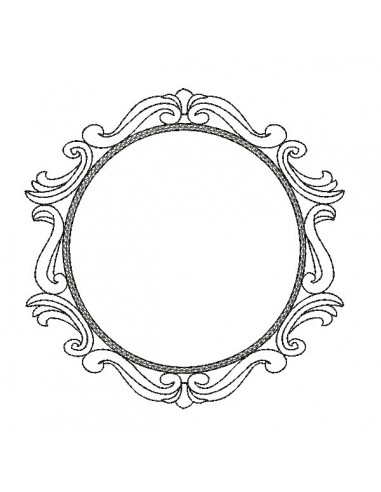 Embroidery design oval frame