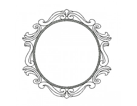 Embroidery design oval frame
