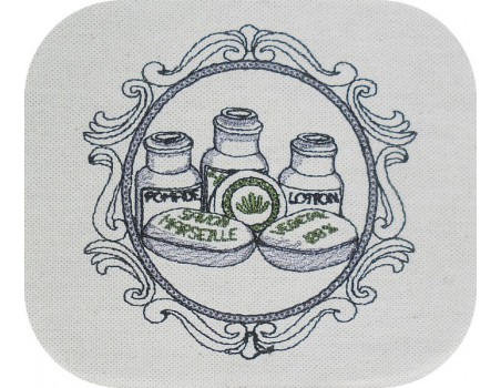 Embroidery design oval frame