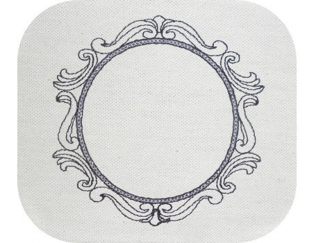 Embroidery design oval frame