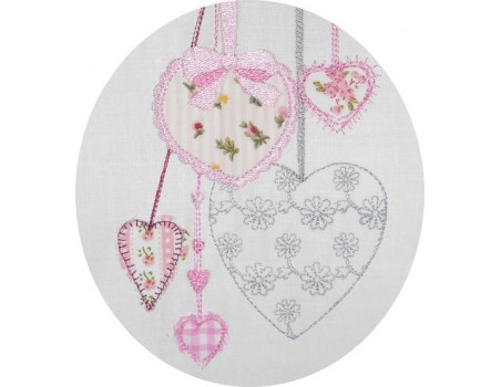 motif de broderie guirlande de coeurs